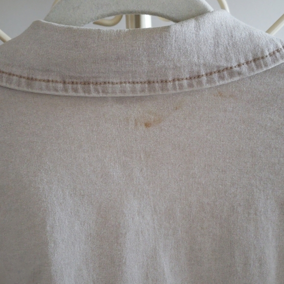 🍊Khaki distressed Stretch jean jacket S - Picture 4 of 7